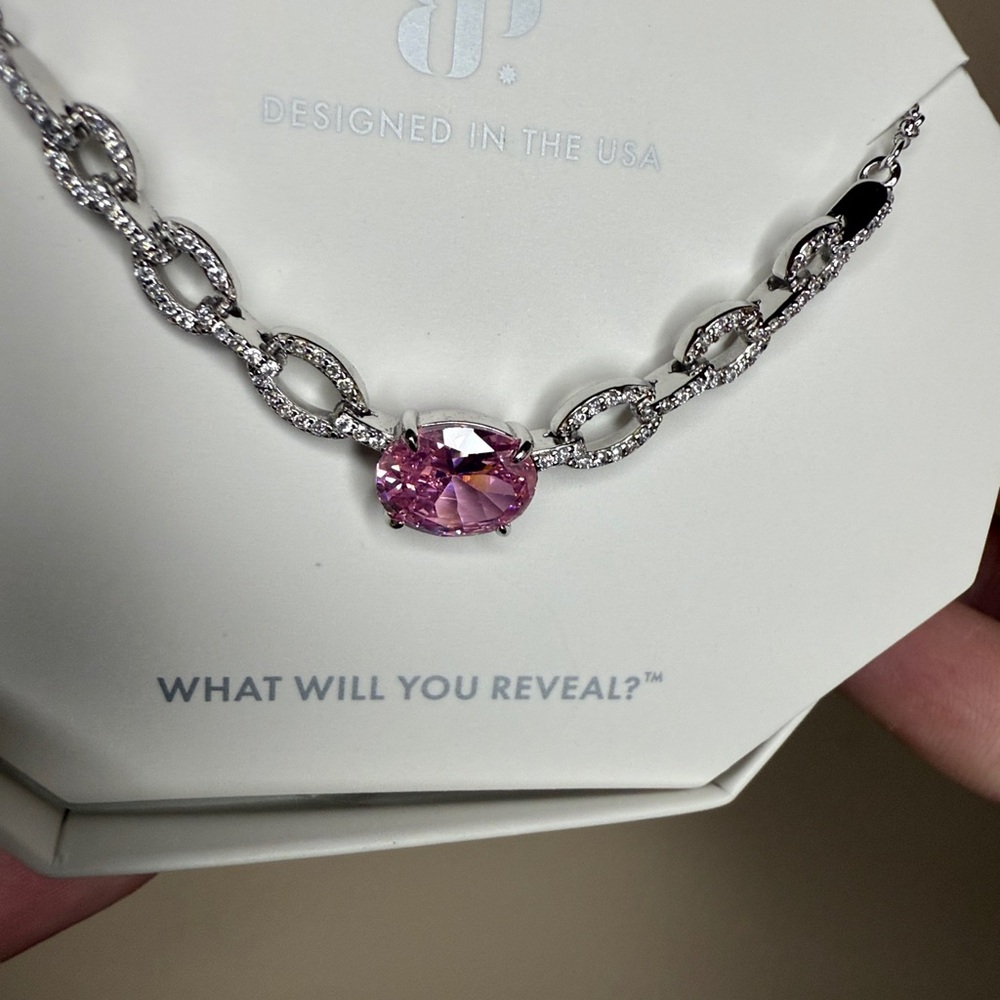 Sparkling Pink and Silver Necklace